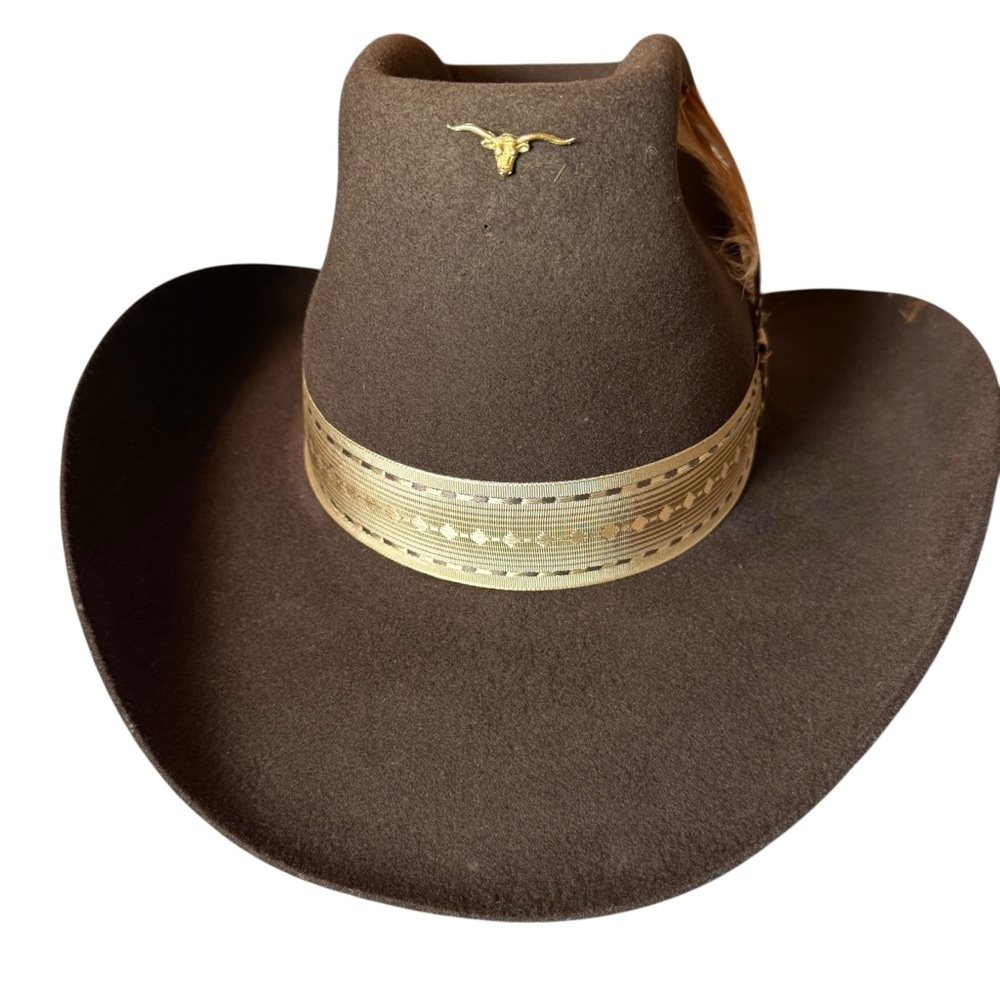 VINTAGE MASTER HATTERS OF TEXAS WESTERN FELT HAT – AUTHENTIC WESTERN TRAILS - Picture 4 of 14